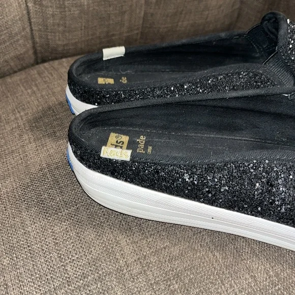 Keds For Kate Spade Double Decker Black Sparkle Slip-On mules women's 10 - Picture 2 of 9